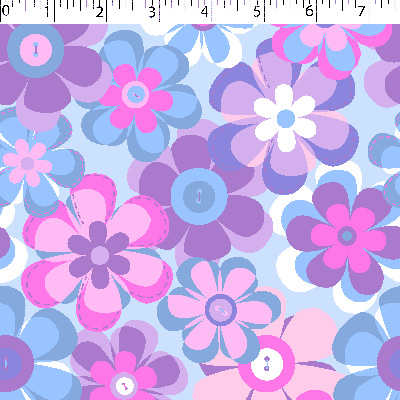 FLANNELETTE PRINTS - BUTTON FLOWERS