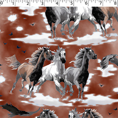 FLANNELETTE PRINTS - RUNNING HORSES