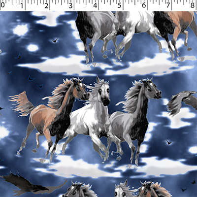 FLANNELETTE PRINTS - RUNNING HORSES