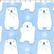 white and blue polyester polar bear burnout frosted chenille print