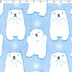 white and blue polyester polar bear burnout frosted chenille print