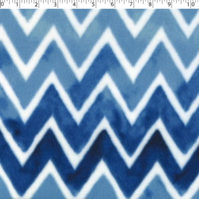 blue verigated chevron fleece print