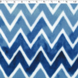 blue verigated chevron fleece print