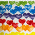 bright hearts in a row fleece print