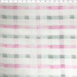 rose paint brush plaid fleece print