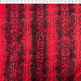 red medium weight polyester fleece snakeskin print