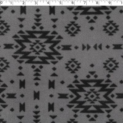 gray monotone navajo fleece print