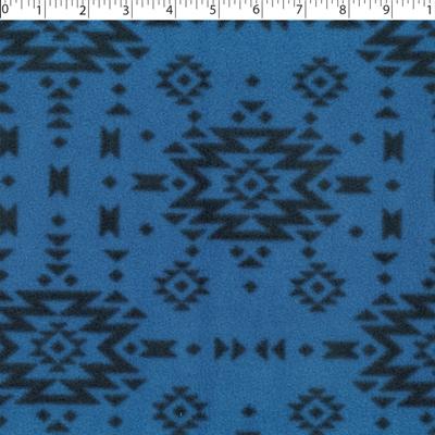 blue monotone navajo fleece print