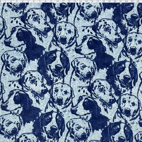 blue dogs galore fleece print