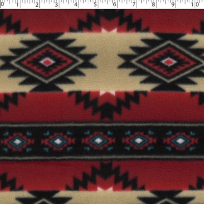 red and neutral navajo diamond stripe fleece