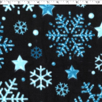 black stars and snowflakes fleece