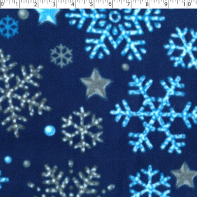 navy stars and snowflakes fleece