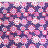 purple flower power fleece print