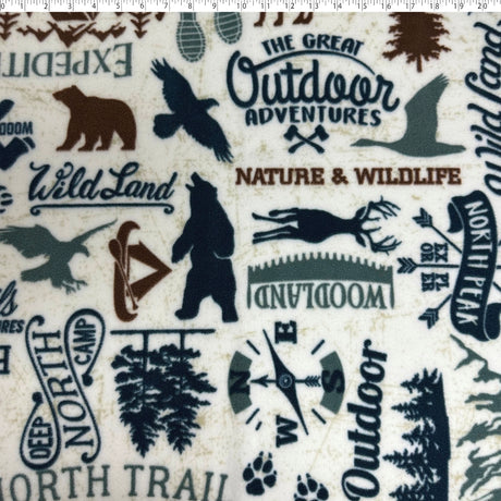 beige the great outdoors fleece print