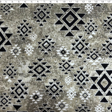 beige aztec shadows print fleece