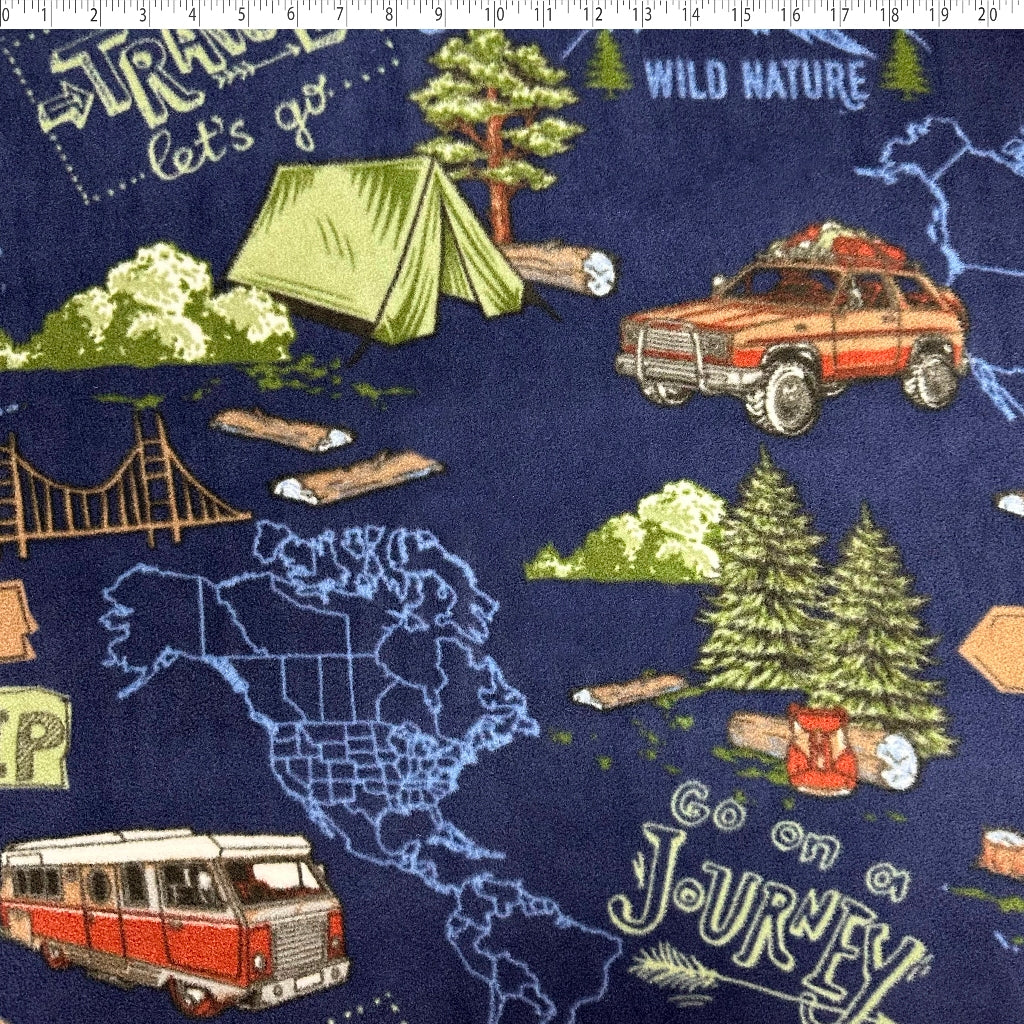 blueprint road trip fleece print