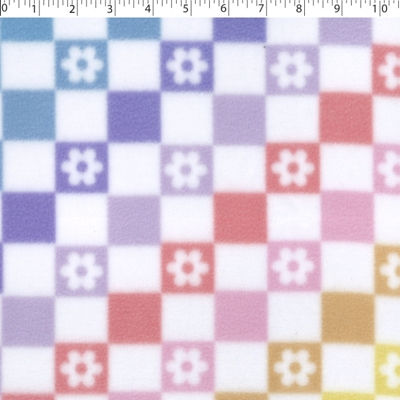 multi coloured daisy check fleece