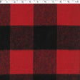 red / black recycled poly / cotton 3" buffalo check plaid print