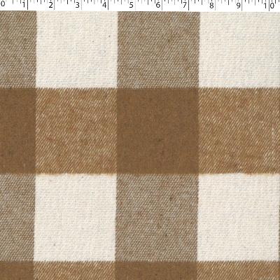 camel / off white recycled poly / cotton 3" buffalo check plaid print