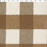 camel / off white recycled poly / cotton 3" buffalo check plaid print