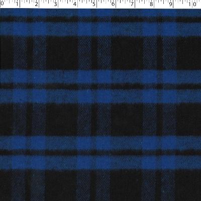 royal / black recycled poly / cotton lumberjack check plaid print