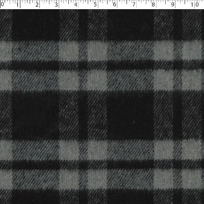 grey / black recycled poly / cotton lumberjack check plaid print