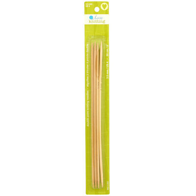 20CM BAMBOO DOUBLE POINT  KNITTING NEEDLES 3.50MM 8821350