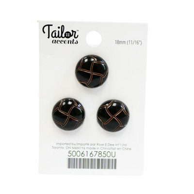 WOVEN LEATHER LOOK BUTTON 18MM