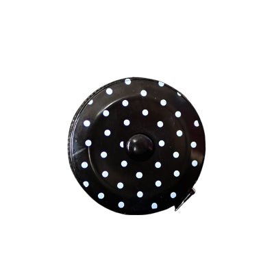 TAPE MEASURE RETRACTABLE - BLACK AND WHITE POLKA DOT 150CM (60")