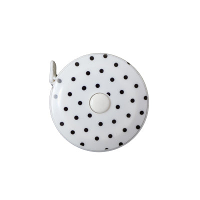 TAPE MEASURE RETRACTABLE - BLACK AND WHITE POLKA DOT 150CM (60")