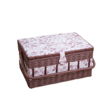 SEWING BASKET WITH PP CORD TRIMMING ON BODY - LARGE (WITH PVC TRAY)