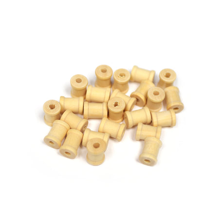 24PCS WOOD BARREL SPOOLS - MINI