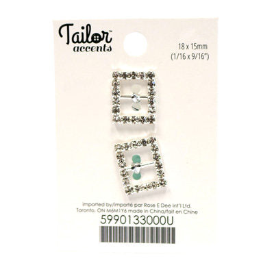 MINI RECTANGULAR RHINESTONE BUCKLE SET 18MM*15MM