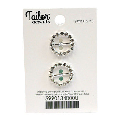 MINI ROUND RHINESTONE BUCKLE SET 20MM