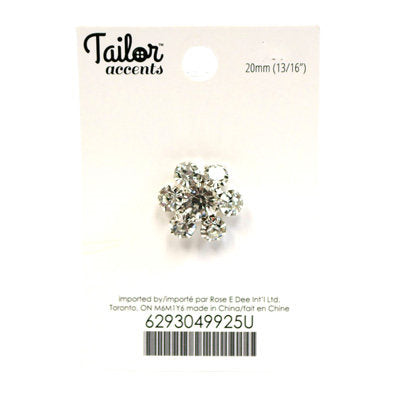 FLORAL RHINESTONE BUTTON 20MM