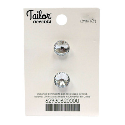 SMALL ROUND RHINESTONE BUTTON SET 12MM