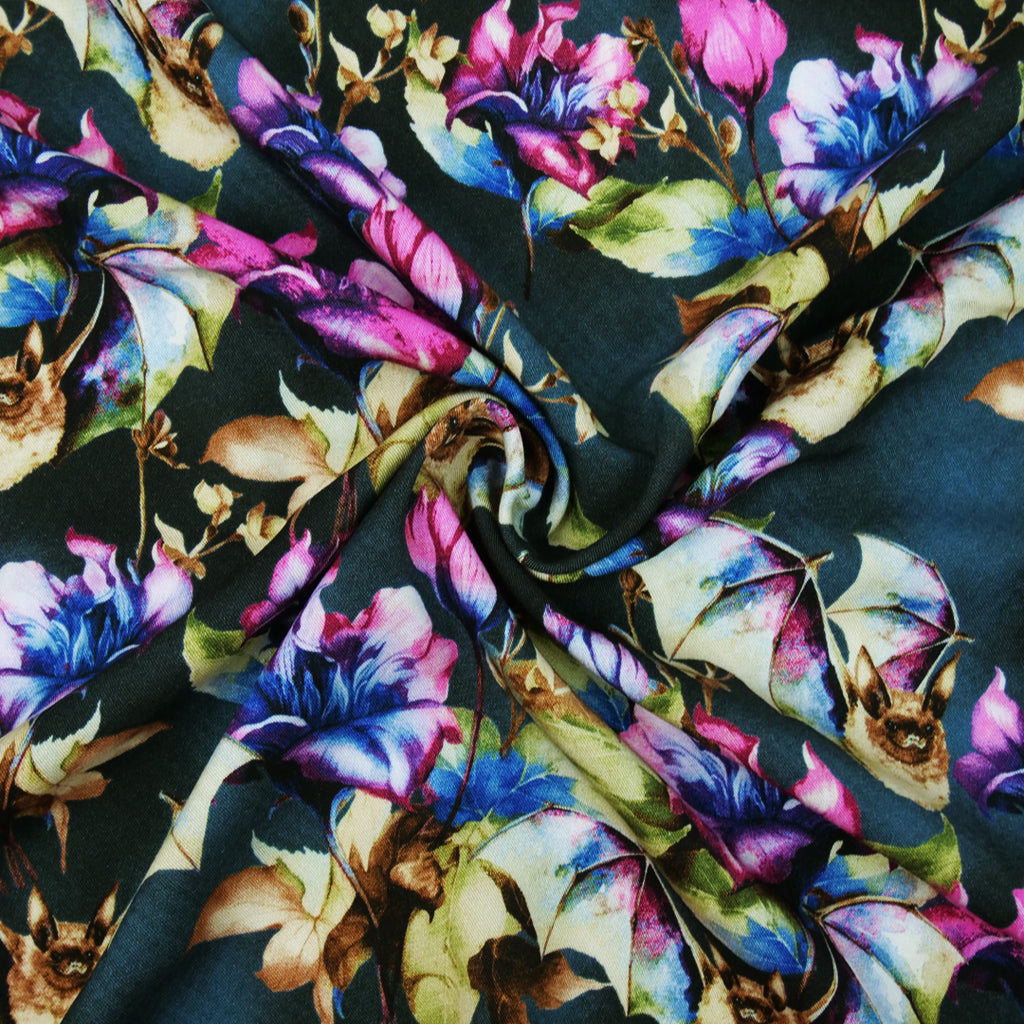 SABRINA RAYON TWILL PRINTS - BATS AND FLORAL