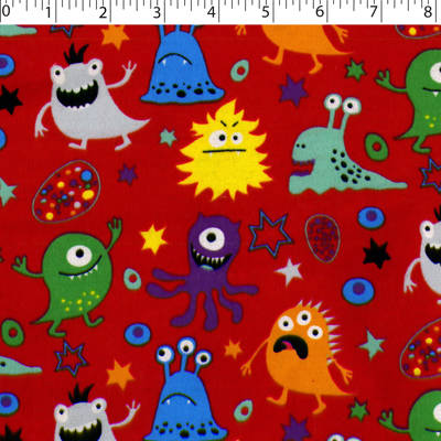 FLANNELETTE PRINTS - MONSTER PARTY