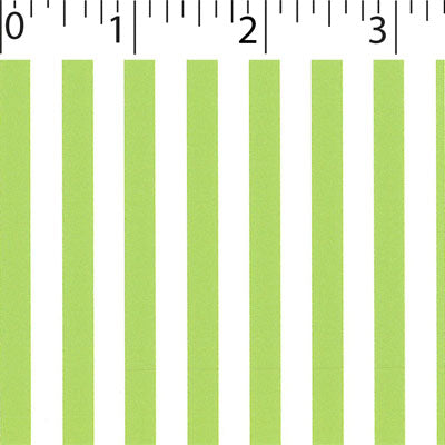 green ground cotton fabric with white big stripe prints