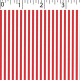 red ground cotton fabric with white little stripe prints