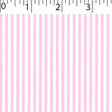 pink ground cotton fabric with white little stripe prints