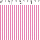 dk pink ground cotton fabric with white little stripe prints