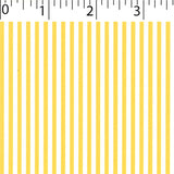 yellow ground cotton fabric with white little stripe prints