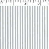 silver ground cotton fabric with white little stripe prints