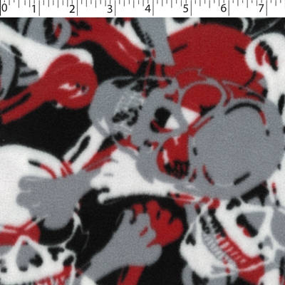 black /  red skulls and bones fleece