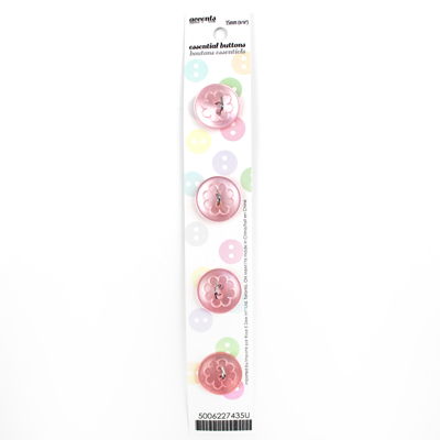 4 x 15mm pink 2 hole button