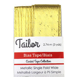 BIAS TAPE WIDE SINGLE FOLD - METALLIC