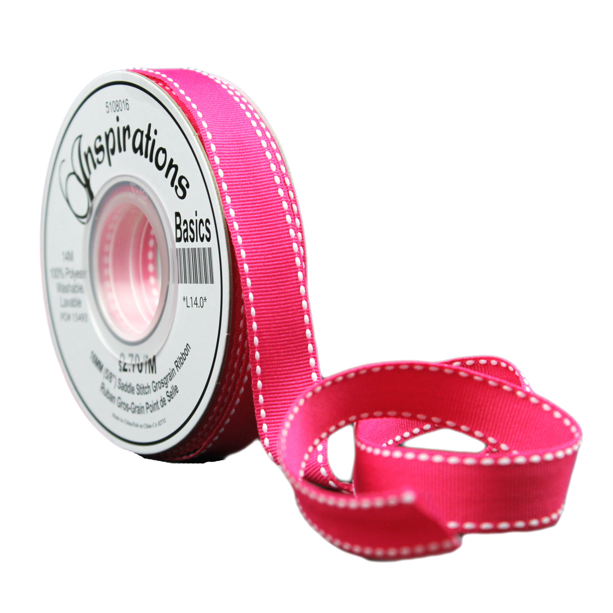 16MM GROSGRAIN RIBBON WITH SADDLE STITCH