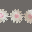 36mm white and pink daisy lace trim