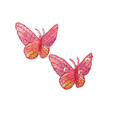 APPLIQUE SMALL BUTTERFLY WITH SEQUINS 3.4CM X 3CM